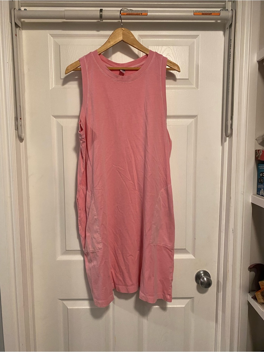 Old Navy Pink Sleeveless Midi Shift Dress
